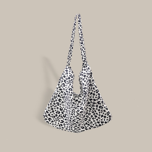 赵露思同款日韩ins小豹纹斜挎包洋气单肩帆布包女学生布袋托特包