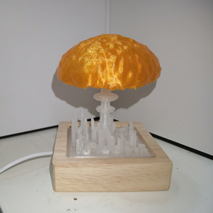 “毁灭瞬间”原子弹爆炸摧毁城市七彩夜灯模型(8 x 8cm)!