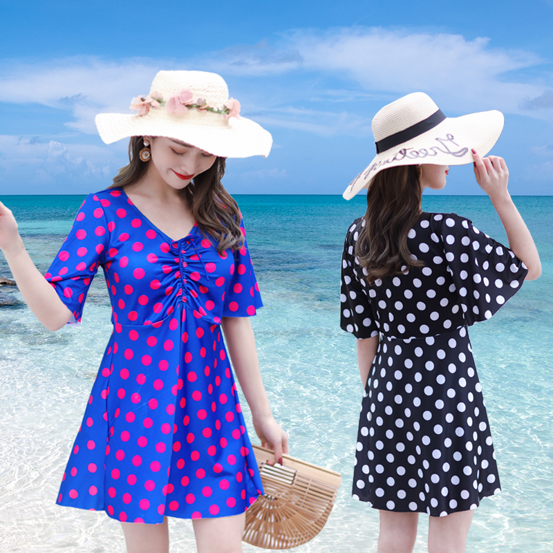 泳衣女显瘦遮肚新款中年妈妈保守加肥大码胖mm分体裙式温泉游泳装