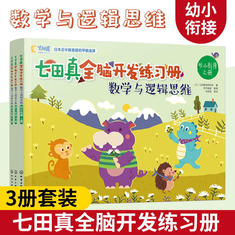 全3册 七田真全脑开发练习册 数学与逻辑思维 幼小衔接幼升小学前班书籍思维训练 儿童左右脑开发启蒙益智潜能开发专注力训练书籍