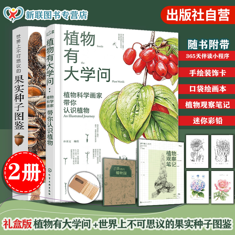 2册 礼盒装植物有大学问植物科学画家带你认识植物 世界上不可思议的果实种子图鉴 自然科学科普植物零基础植物通识手绘画入门宝典