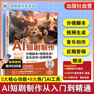 AI短剧制作从入门到精通 分镜脚本 视频生成 音乐创作 后期剪辑 短视频创作指南 AI工具应用教程 后期剪辑核心技能 影视制作工具书