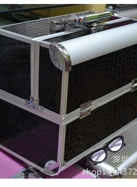 厂家订五金工具箱铝合金双开多功能手提化妆箱32x21x26.5cm