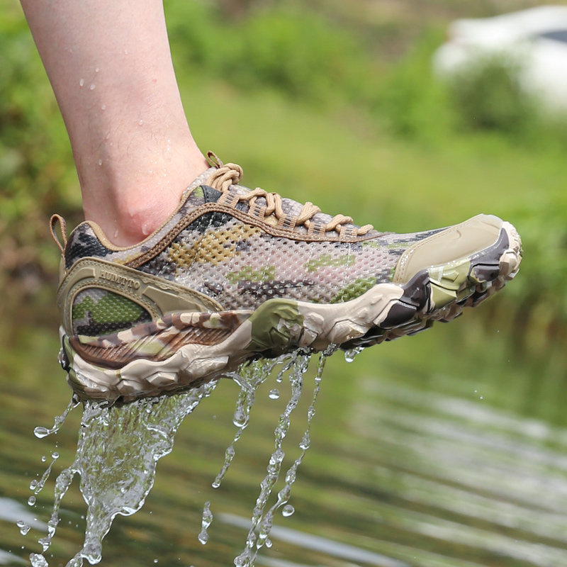 悍途男鞋夏季透气运动网面鞋作训鞋男迷彩轻便防滑户外涉水溯溪鞋