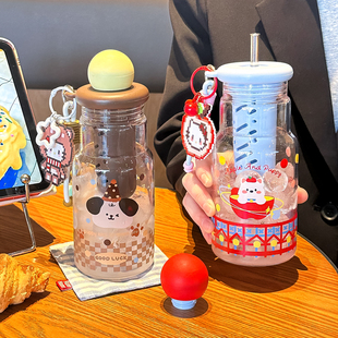 女生高颜值玻璃杯大容量便携茶水分离泡茶杯高硼硅学生2026新款