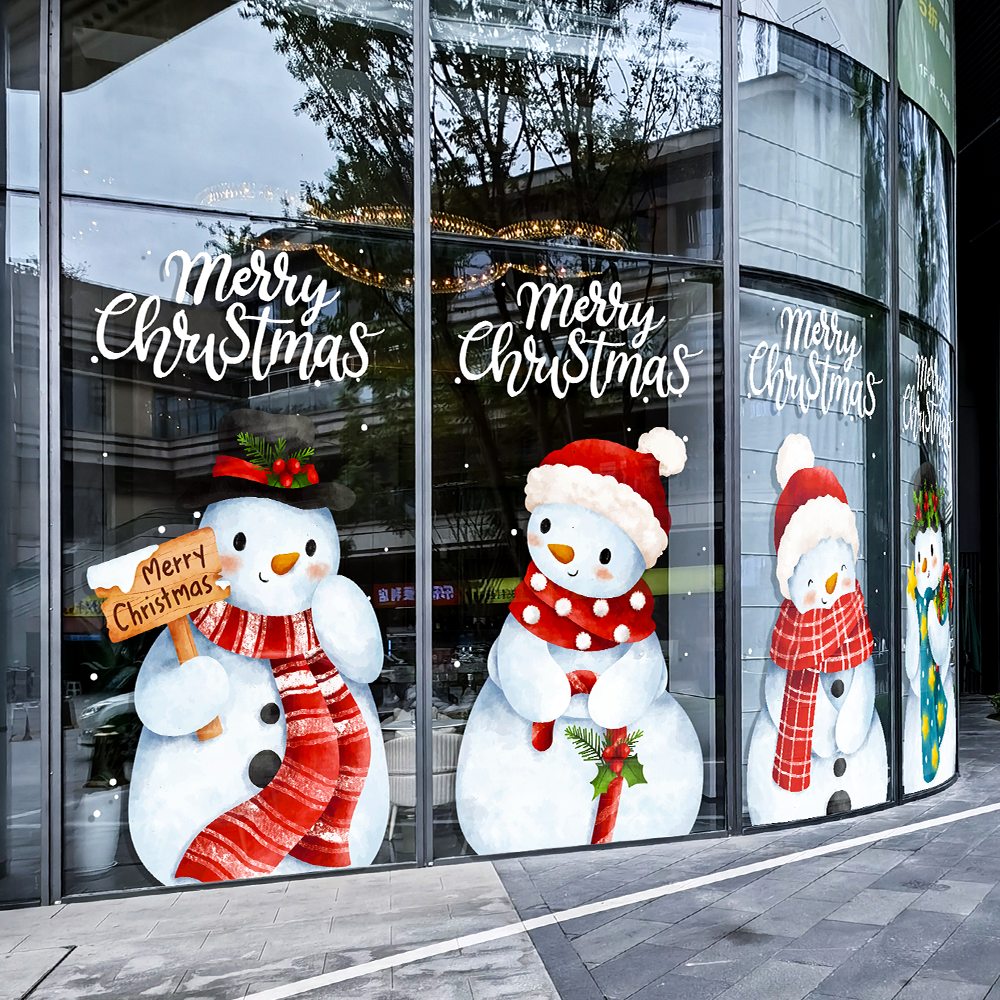 2026年圣诞窗贴新年玻璃门