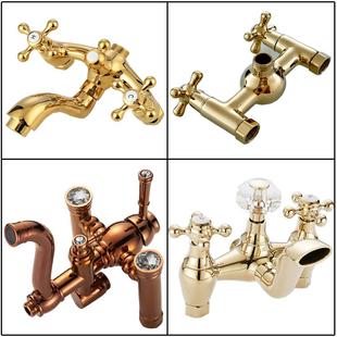 金色淋浴器水龙头冷热花洒主体开关配件淋浴阀混水阀欧式 阀门全铜