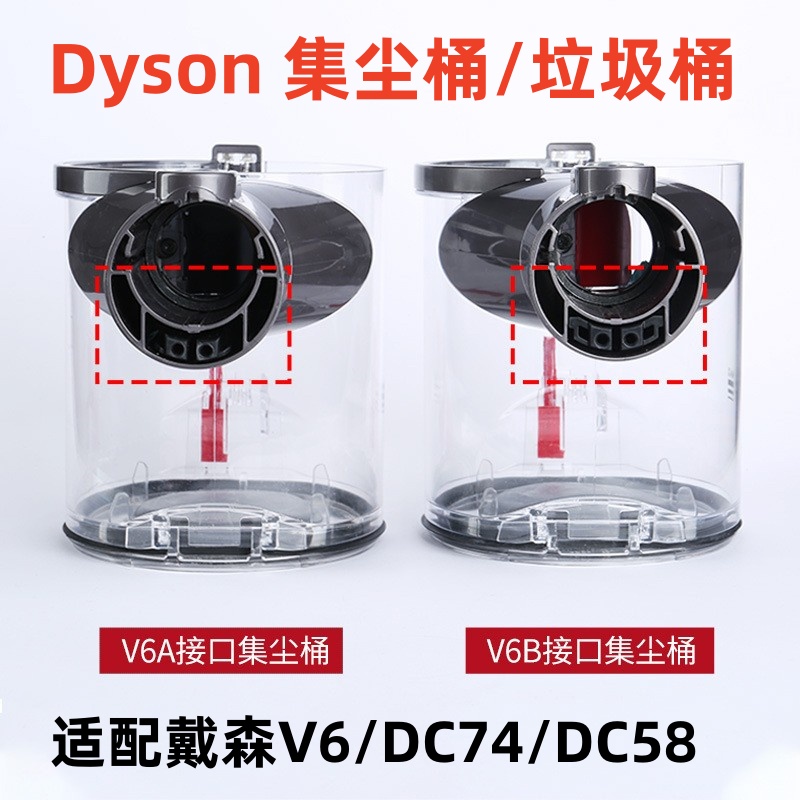适配戴森吸尘器垃圾桶V6DC58/Dc74集尘桶底盖Sv03/SV09气旋集尘盒