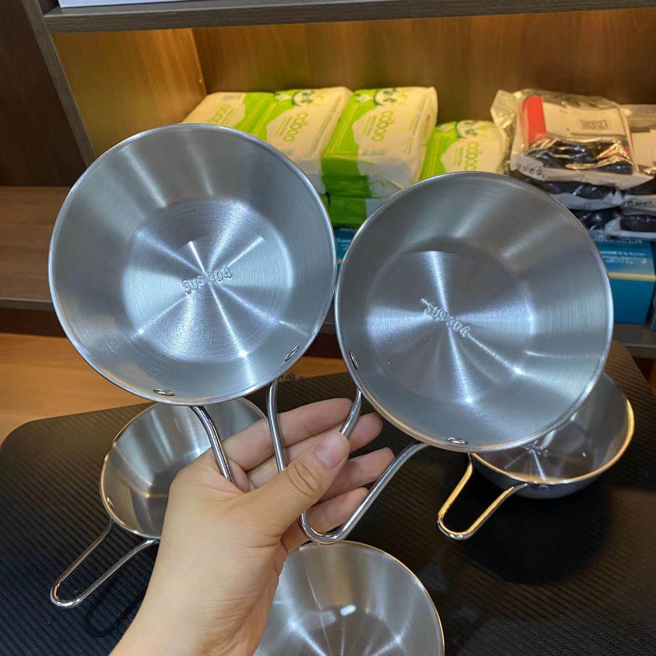 意面水果小吃14cm超大号 304不锈钢带手柄薯条炸鸡沙拉韩国调料碗