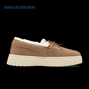 冬季 女鞋 2025新款 加绒加厚休闲鞋 浅 斯凯奇 软底保暖鞋 Skechers
