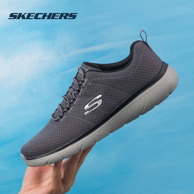 Skechers斯凯奇官方男鞋透气健步鞋2025秋季新款网面休闲鞋运动