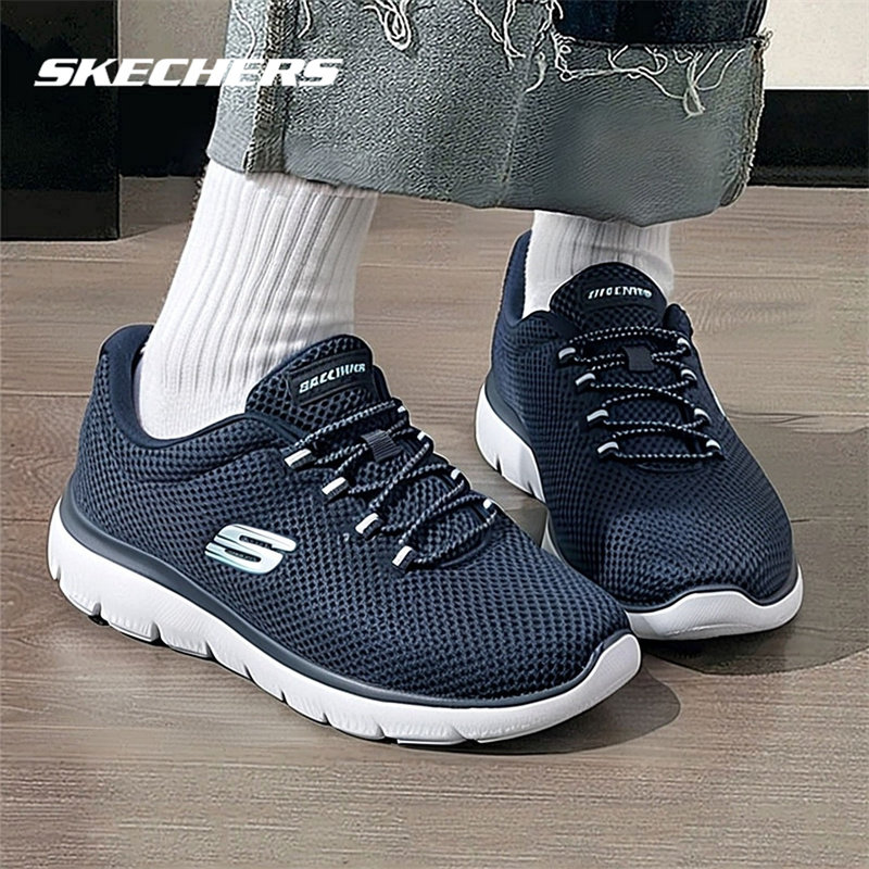 斯凯奇女鞋跑步鞋2026新款轻便透气休闲鞋子软底妈妈鞋女款运动鞋