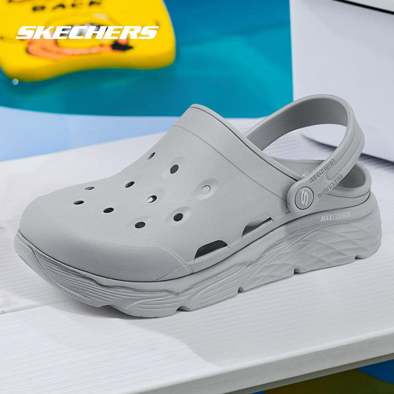 斯凯奇男鞋夏季新款软底凉鞋沙滩洞洞鞋轻便休闲鞋子男士涉水拖鞋