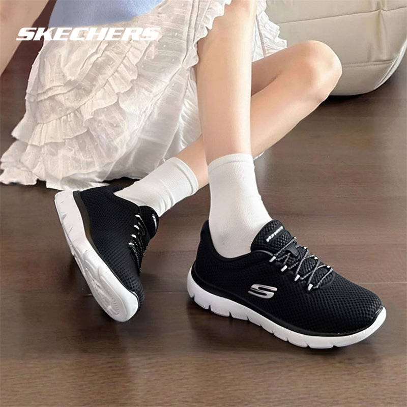 斯凯奇女鞋2026新款黑色休闲鞋子一脚蹬穿脱健步鞋软底网面运动鞋,运动鞋new,运动休闲鞋,淘宝优惠券,粉丝福利购,淘宝优惠卷