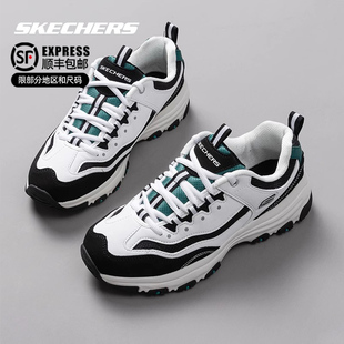 斯凯奇男鞋冬季新款黑白熊猫鞋正品老爹鞋休闲鞋子男士增高运动鞋