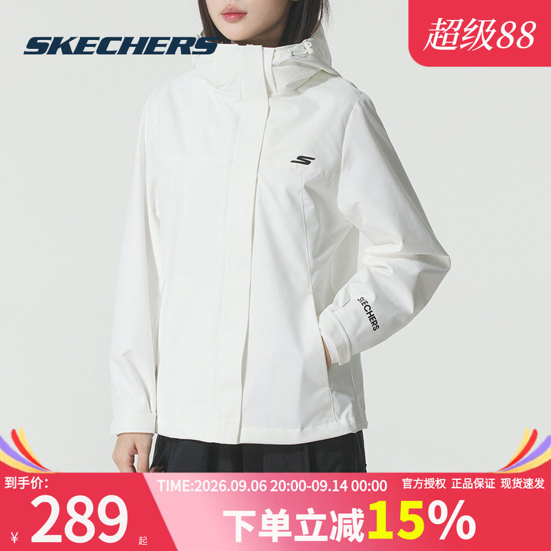 斯凯奇外套秋季新款软壳防泼水梭织女装上衣官方正品运动服外衣服