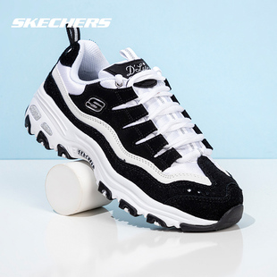 斯凯奇女鞋官方正品运动鞋冬季新款减震厚底休闲鞋时尚女士熊猫鞋