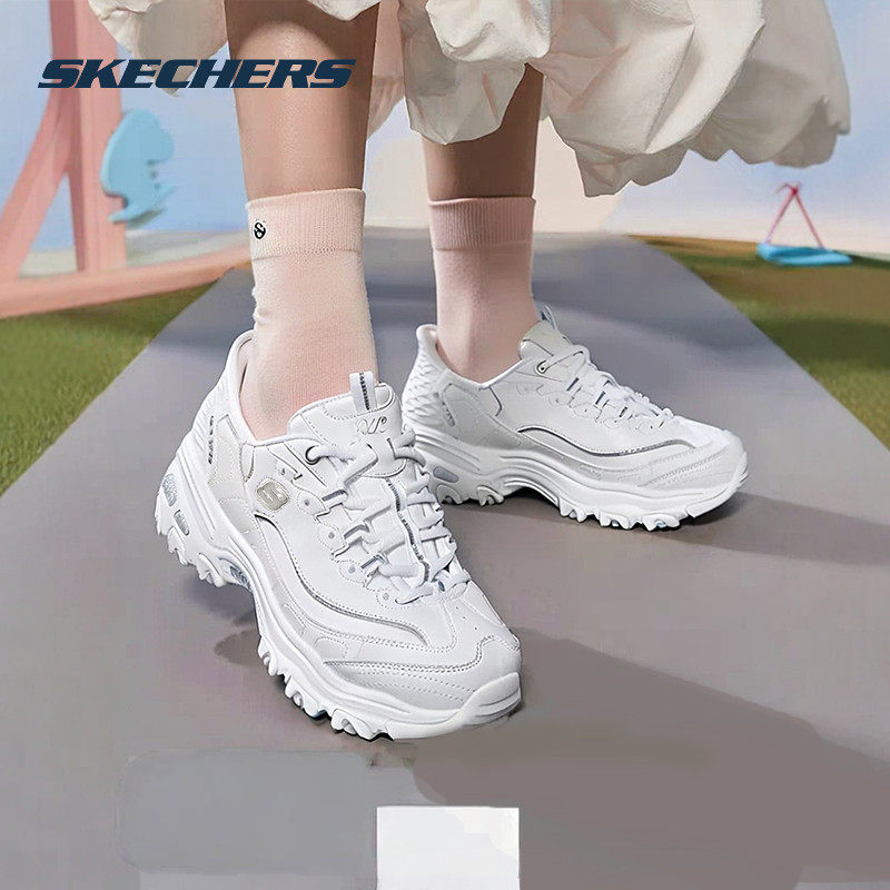 斯凯奇女鞋官方正品闪穿运动鞋春季新款休闲鞋减震厚底女款熊猫鞋,运动鞋new,运动休闲鞋,淘宝优惠券,粉丝福利购,淘宝优惠卷