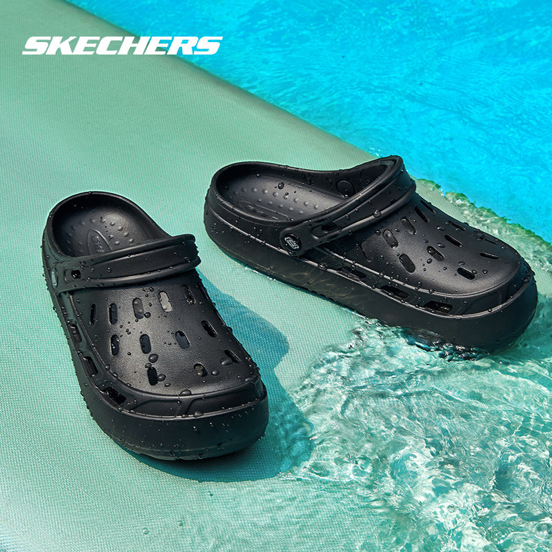 斯凯奇男鞋春季新款运动鞋官方正品休闲鞋透气洞洞鞋凉拖鞋沙滩鞋