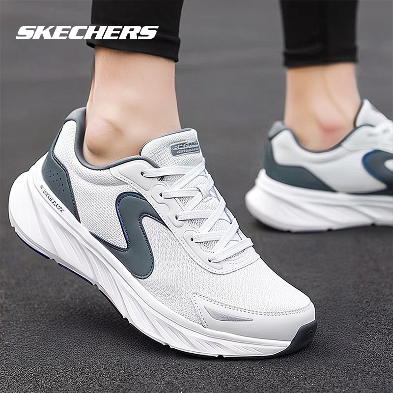 斯凯奇男鞋春季新款跑鞋男士网面休闲鞋子软底爸爸鞋小白鞋运动鞋