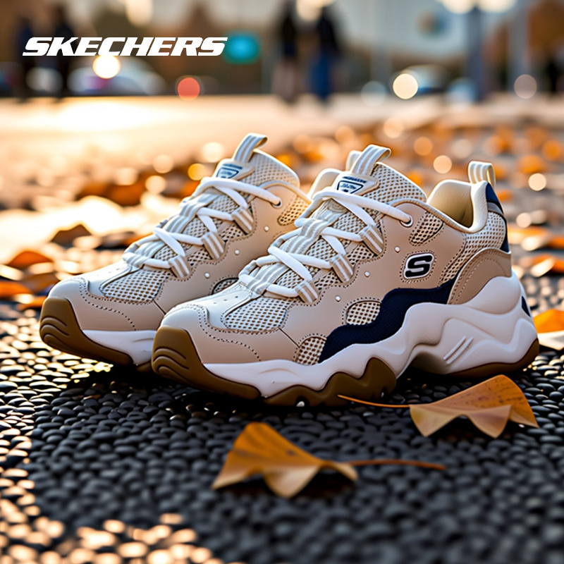 斯凯奇女鞋熊猫鞋厚底增高老爹鞋秋冬新款休闲鞋减震女款运动鞋子