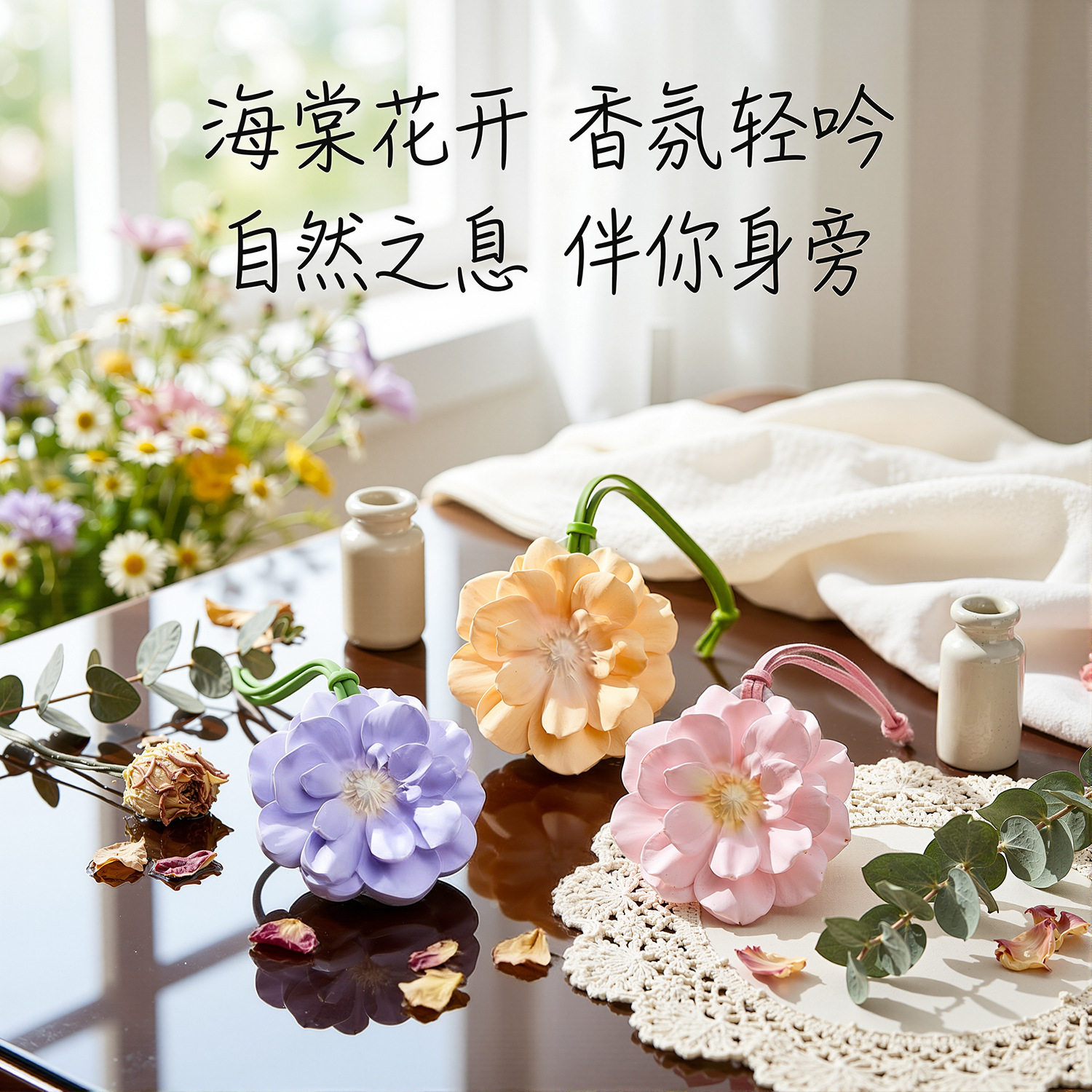 手工花朵挂件淑女风花香氛香薰衣柜高级感香挂衣橱空气清新香氛
