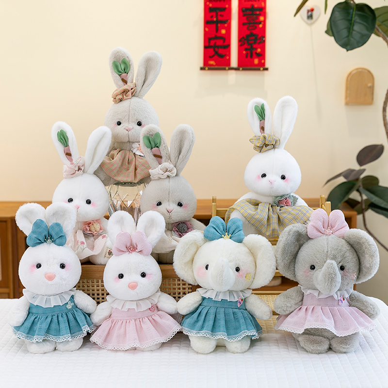 呆萌小兔子公仔穿裙毛绒玩具