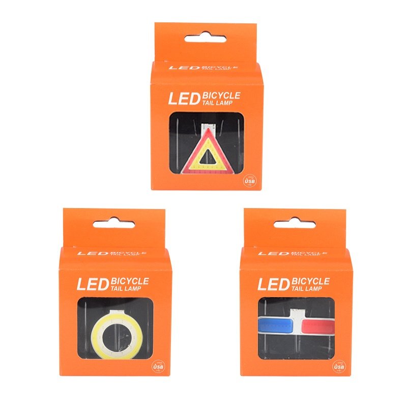 跨境创意自行车尾灯usb充电尾灯心形圆形尾灯警示灯 cob灯