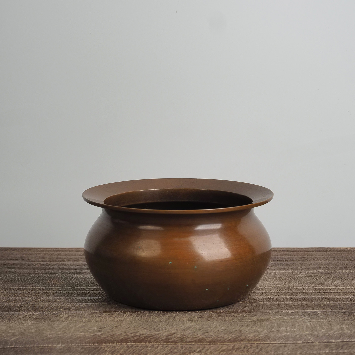 中古日本回流茶空间茶配家用茶具配件建水水盂洗茶杯黄铜茶渣缸