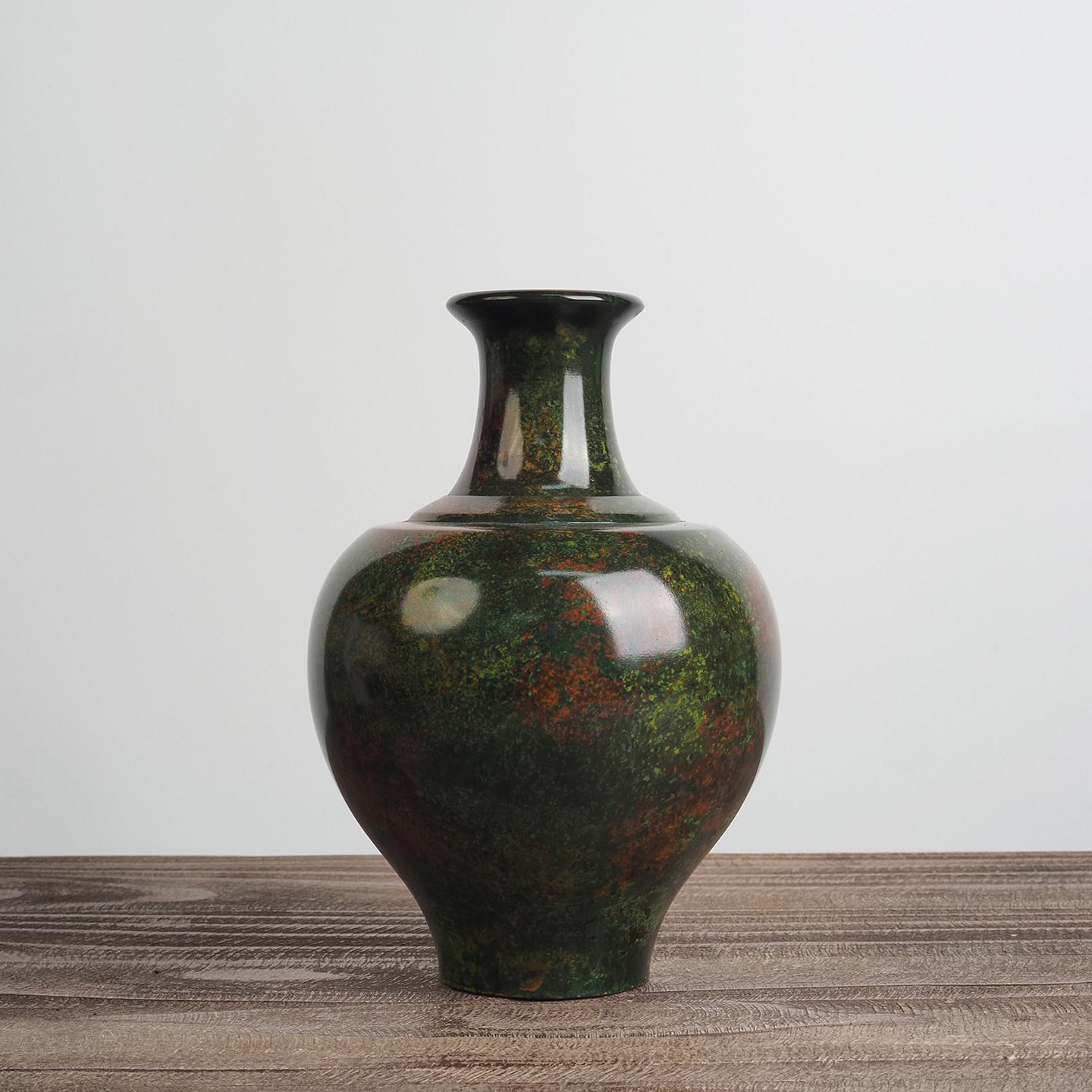 中古日本高岗铜花器居家玄关茶空间设计师推荐会所餐厅插花摆件