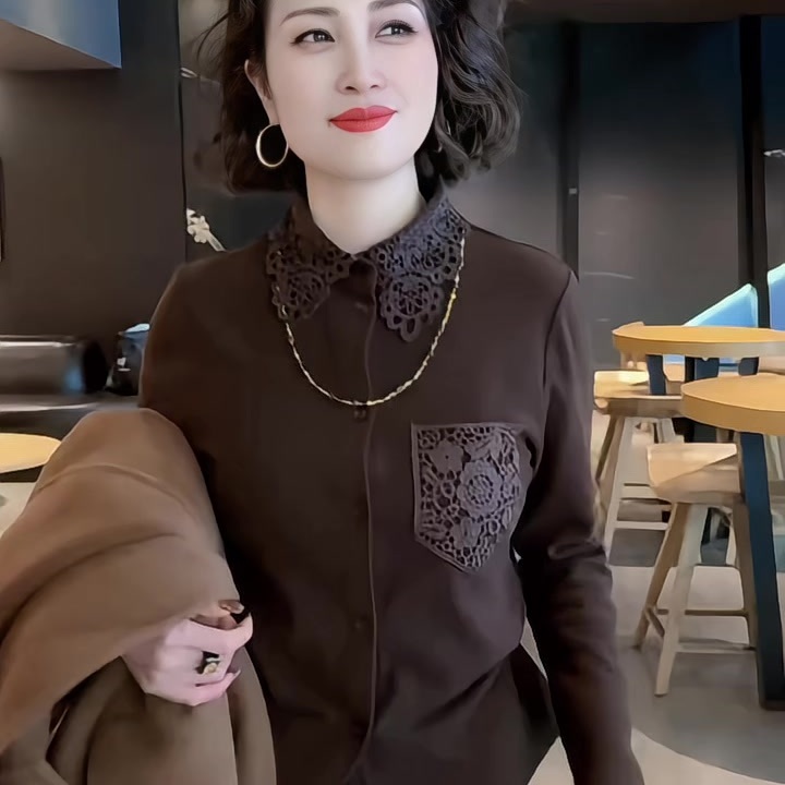 法式轻奢高端时尚羊绒衫女冬季新款大码宽松气质优雅蕾丝设计上衣