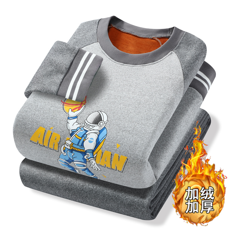 冬季加绒加厚秋衣裤保暖内衣套装