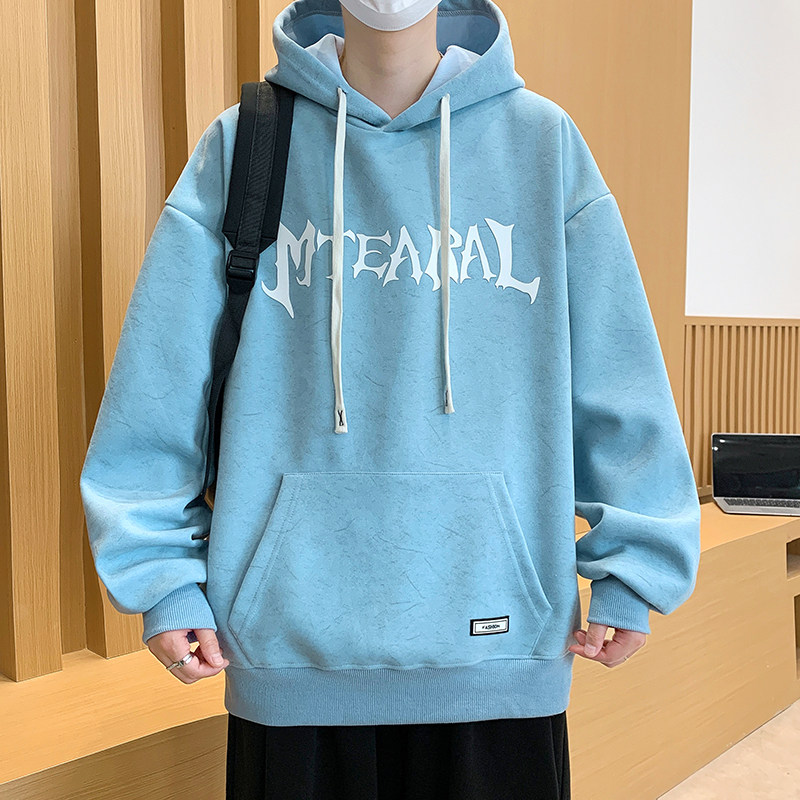 青少年秋季宽松连帽卫衣13岁男孩14中学生潮流帅气15大童运动上衣