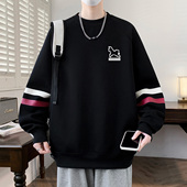 15大童宽松长袖 春季 潮牌卫衣12岁男孩初高中学生13圆领打底衫 T恤