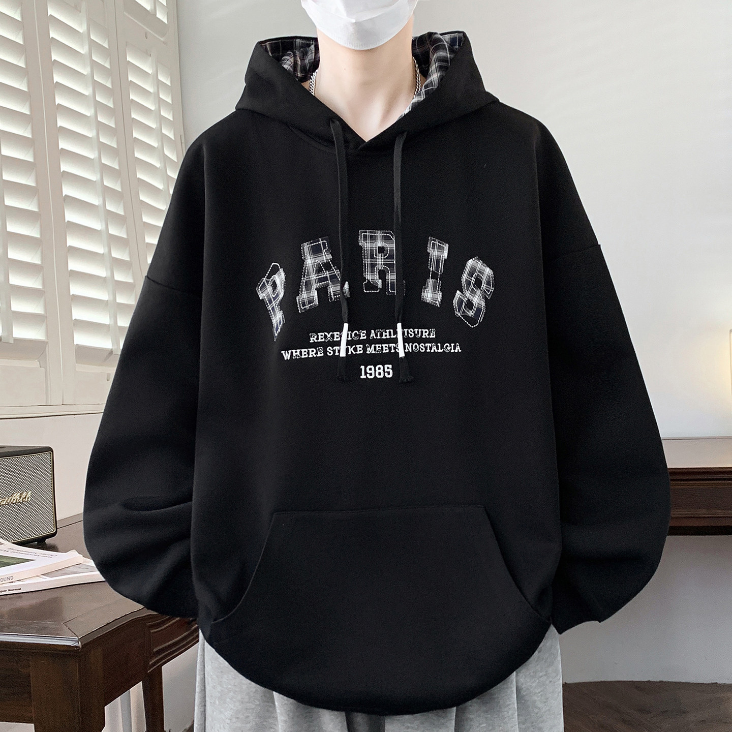 春秋季连帽卫衣13男孩14初中学生15岁青少年大童潮流宽松长袖T恤