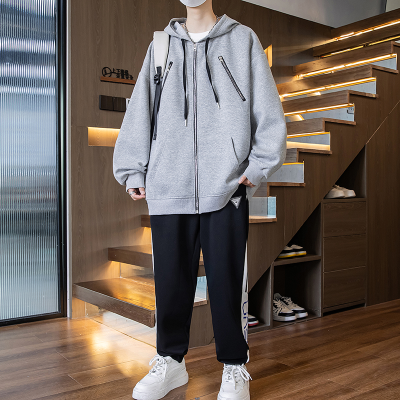 青少年春季卫衣开衫套装男孩外套