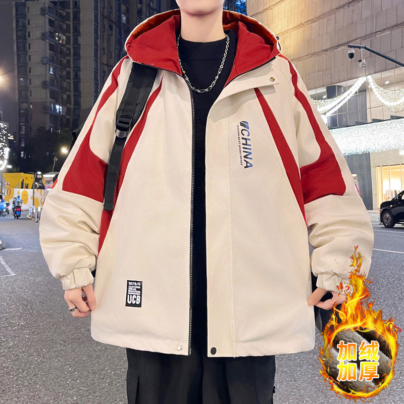 冬季加绒加厚夹克大童宽松棉衣13