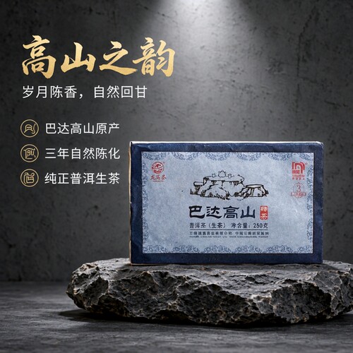 龙芮茶 2020年巴达高山青砖250克/片普洱生茶3年陈化普洱砖茶