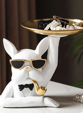 北欧ins风创意法斗托盘玄关钥匙收纳摆件钥匙水果文具收纳托盘可