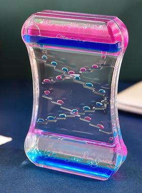 创意滑梯油滴油漏玩具塑料漏斗礼物摆件液体沙漏动感油漏学生