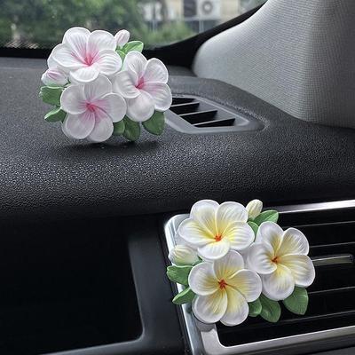 桂花车载香薰汽车空调出风口车用香水装饰摆件扩香石花朵车内饰品