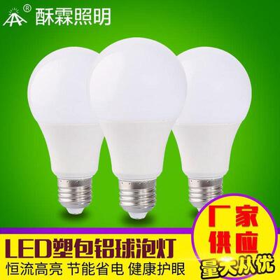 led节能灯泡e27螺口球泡灯1W3W6W9W白光暖光家用照明