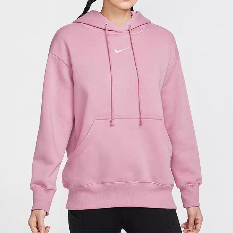 NIKE耐克新款女士加绒套头连帽抽绳运动卫衣DQ5861-699