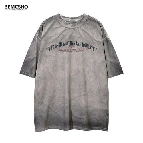 BEMCSHO水洗高街潮牌短袖男女