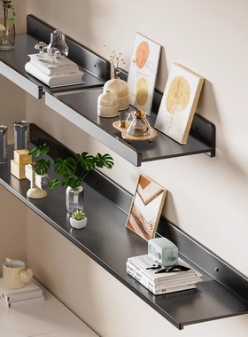 卫生间墙上置物架镜前浴室淋浴房收纳架太空铝枪灰一字隔板免打孔