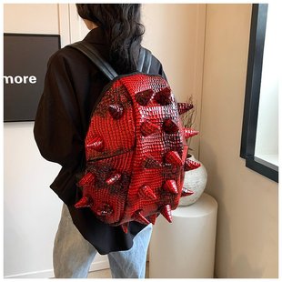 欧美新款刺猬双肩包男女款大容量学生书包出门旅游便携装平板电脑