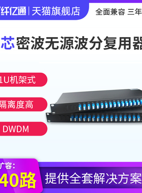 双芯 40通道 无源波分复用器 光纤扩容 DWDM 合波解波 波长C15~C62/H15~H62  定制（7个工作日内发货）