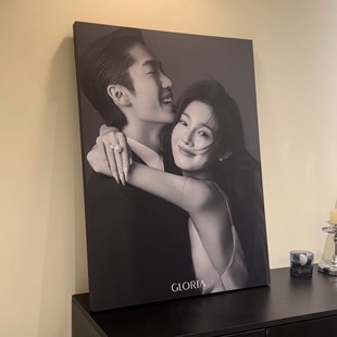 照片冲洗影楼艺术照个人写真放大做成油布无框画相框24 36寸挂墙