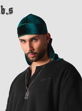 Silky durag 新款天鹅绒弹力街头嘻哈说唱街舞hiphop黑人长尾头巾