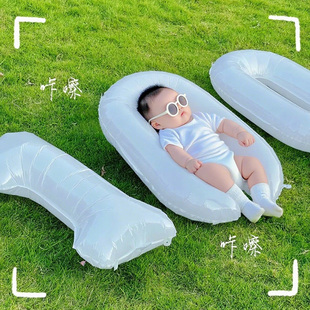 宝宝婴儿100数字满月百天宴气球装饰一周岁生日拍照道具场景布置